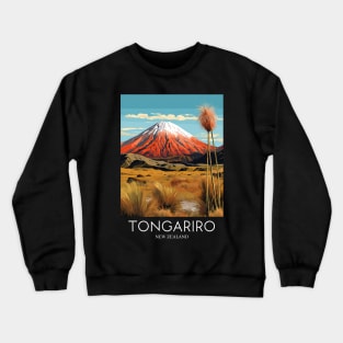 A Pop Art Travel Print of Tongariro National Park - New Zealand Crewneck Sweatshirt